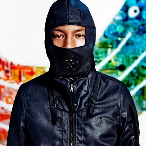 G-Star X Pharrell Raw For The Oceans Burgundy Quilted Balaclava Jacket - Picture 1 of 7
